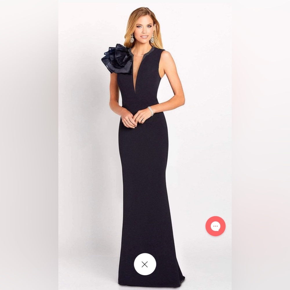 Cameron Blake - 119645 Beaded Organza Trumpet Dress